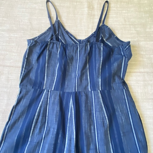 Angie Blue Stripe Wide Leg Coastal Nautical Light Cotton Strap Jumper- Sz-M - Picture 2 of 13